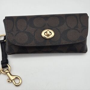 Coach Brown Signature Glasses Case